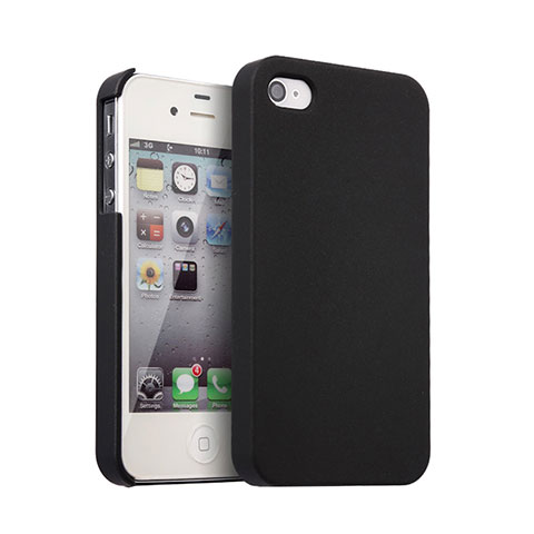 Funda Dura Plastico Rigida Mate para Apple iPhone 4S Negro