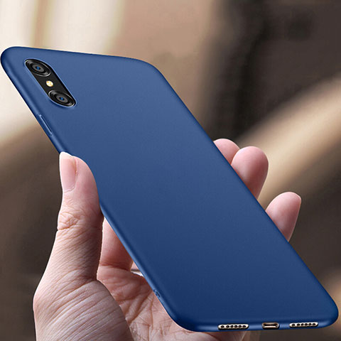 Funda Dura Plastico Rigida Mate para Apple iPhone Xs Azul