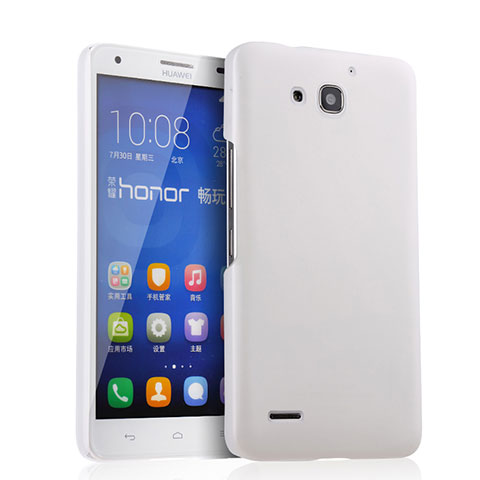 Funda Dura Plastico Rigida Mate para Huawei Honor 3X G750 Blanco