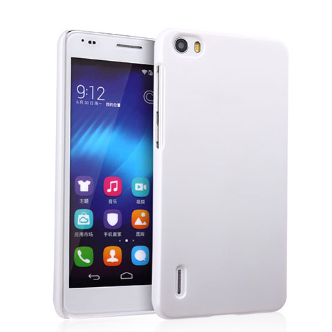 Funda Dura Plastico Rigida Mate para Huawei Honor 6 Blanco