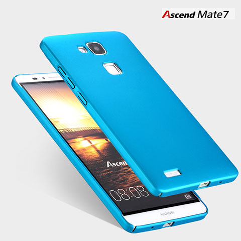 Funda Dura Plastico Rigida Mate para Huawei Mate 7 Azul Cielo