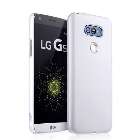 Funda Dura Plastico Rigida Mate para LG G5 Blanco