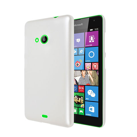 Funda Dura Plastico Rigida Mate para Microsoft Lumia 535 Blanco