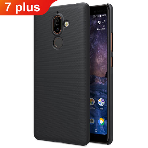 Funda Dura Plastico Rigida Mate para Nokia 7 Plus Negro