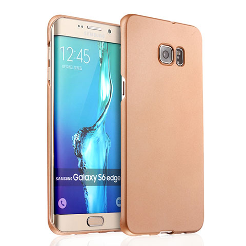 Funda Dura Plastico Rigida Mate para Samsung Galaxy S6 Edge+ Plus SM-G928F Oro