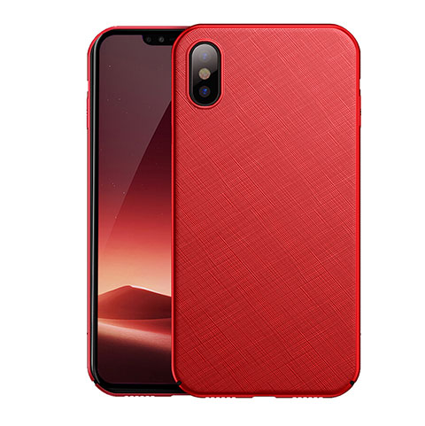 Funda Dura Plastico Rigida Mate Twill para Apple iPhone Xs Max Rojo