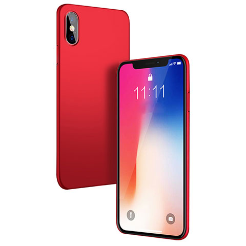 Funda Dura Plastico Rigida Mate W01 para Apple iPhone X Rojo