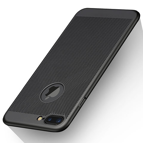 Funda Dura Plastico Rigida Perforada para Apple iPhone 8 Plus Negro