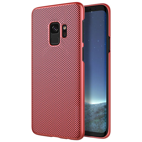 Funda Dura Plastico Rigida Perforada para Samsung Galaxy S9 Rojo