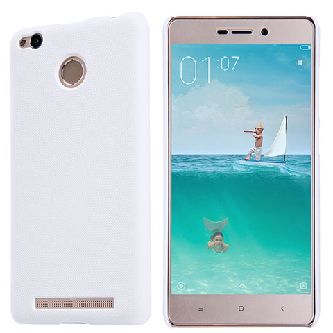 Funda Dura Plastico Rigida Perforada para Xiaomi Redmi 3 High Edition Blanco