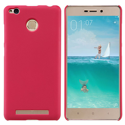 Funda Dura Plastico Rigida Perforada para Xiaomi Redmi 3 High Edition Rojo