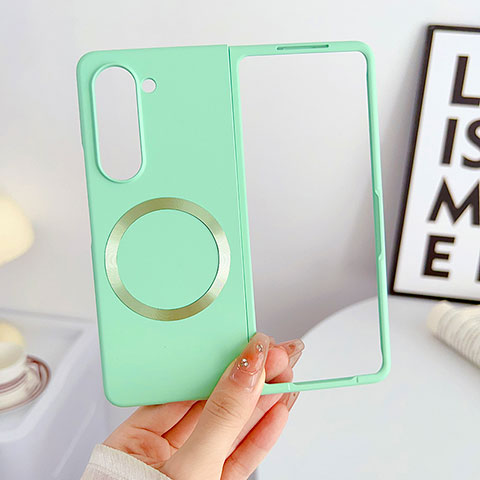 Funda Dura Plastico Rigida Sin Marco Carcasa Mate con Mag-Safe Magnetic BH1 para Samsung Galaxy Z Fold5 5G Menta Verde