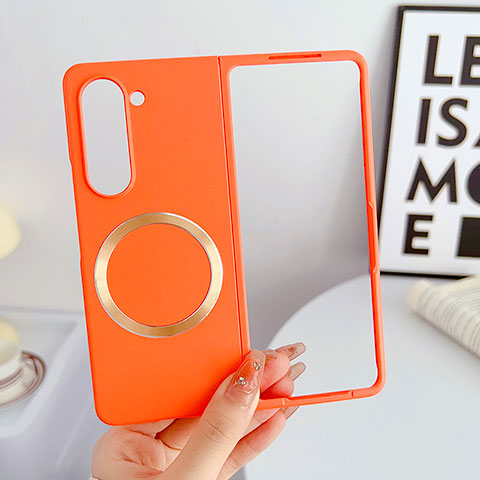 Funda Dura Plastico Rigida Sin Marco Carcasa Mate con Mag-Safe Magnetic BH1 para Samsung Galaxy Z Fold5 5G Naranja