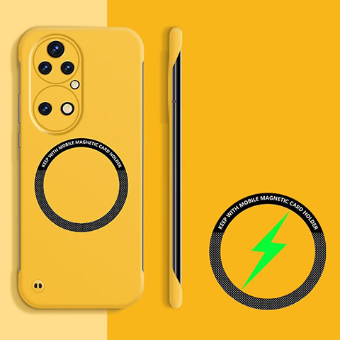 Funda Dura Plastico Rigida Sin Marco Carcasa Mate con Mag-Safe Magnetic para Huawei P50 Pro Amarillo