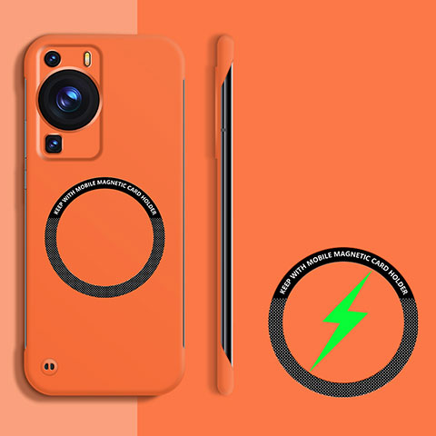 Funda Dura Plastico Rigida Sin Marco Carcasa Mate con Mag-Safe Magnetic para Huawei P60 Naranja