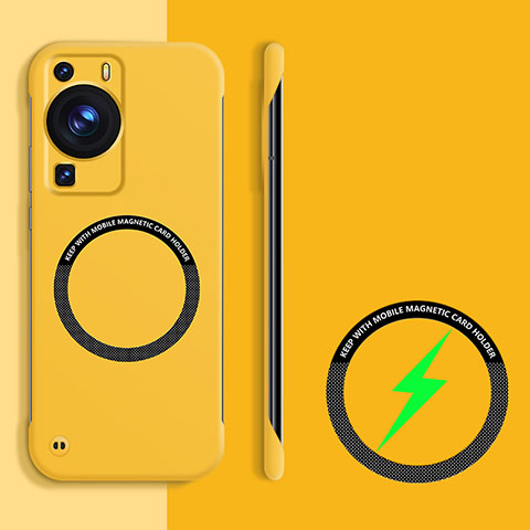 Funda Dura Plastico Rigida Sin Marco Carcasa Mate con Mag-Safe Magnetic para Huawei P60 Pro Amarillo