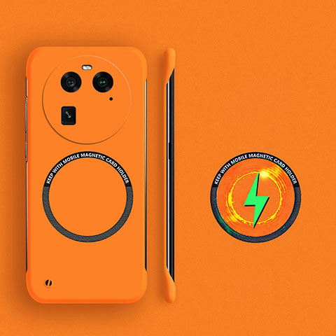 Funda Dura Plastico Rigida Sin Marco Carcasa Mate con Mag-Safe Magnetic para Oppo Find X6 Pro 5G Naranja