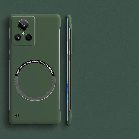 Funda Dura Plastico Rigida Sin Marco Carcasa Mate con Mag-Safe Magnetic para Realme GT Neo3 5G Verde Noche