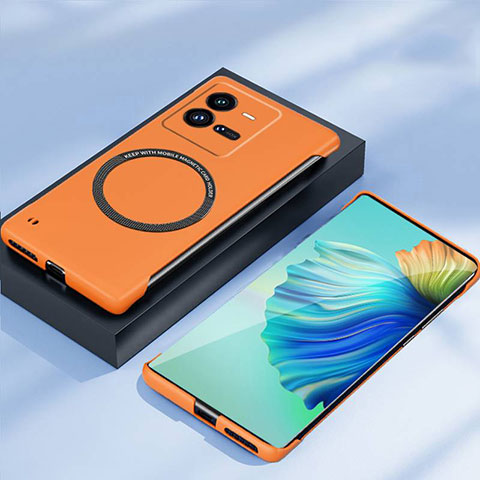 Funda Dura Plastico Rigida Sin Marco Carcasa Mate con Mag-Safe Magnetic para Vivo iQOO 10 Pro 5G Naranja