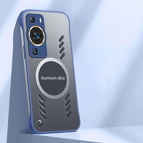 Funda Dura Plastico Rigida Sin Marco Carcasa Mate con Mag-Safe Magnetic S01 para Huawei P60 Pro Azul