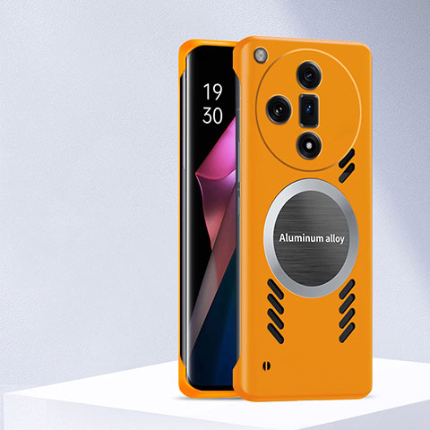 Funda Dura Plastico Rigida Sin Marco Carcasa Mate con Mag-Safe Magnetic S01 para Oppo Find X7 Ultra 5G Naranja