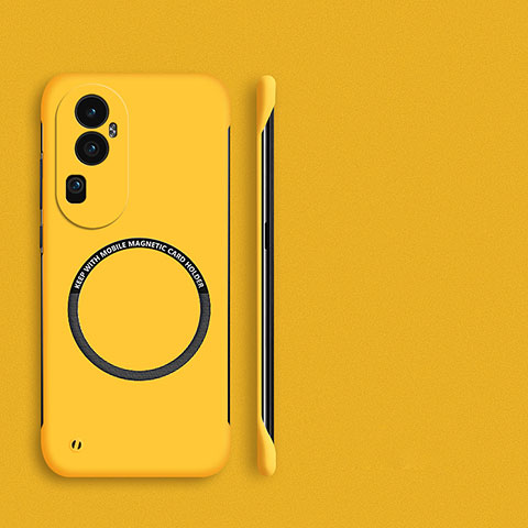 Funda Dura Plastico Rigida Sin Marco Carcasa Mate con Mag-Safe Magnetic S02 para Oppo Reno10 Pro+ Plus 5G Amarillo