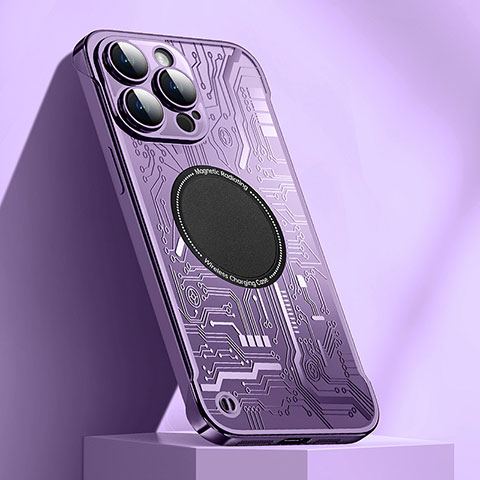 Funda Dura Plastico Rigida Sin Marco Carcasa Mate con Mag-Safe Magnetic ZL1 para Apple iPhone 15 Pro Max Morado