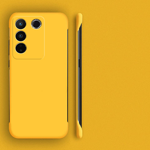 Funda Dura Plastico Rigida Sin Marco Carcasa Mate para Vivo V27 5G Amarillo