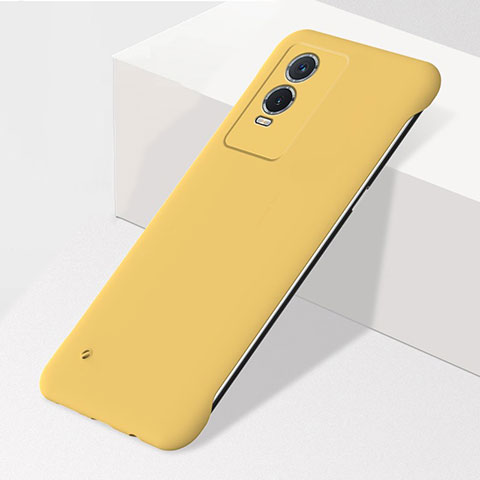 Funda Dura Plastico Rigida Sin Marco Carcasa Mate para Vivo Y74s 5G Amarillo