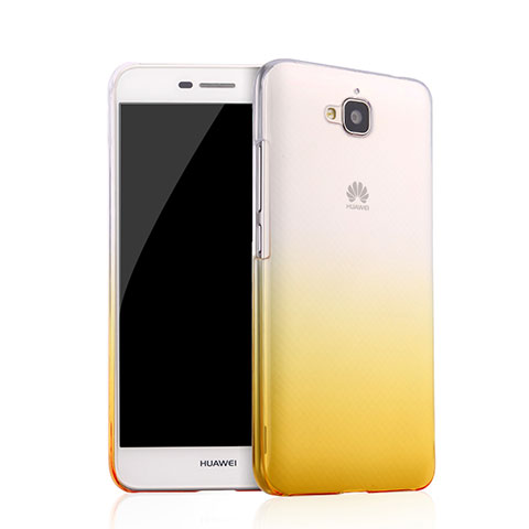 Funda Dura Plastico Rigida Transparente Gradient para Huawei Enjoy 5 Amarillo