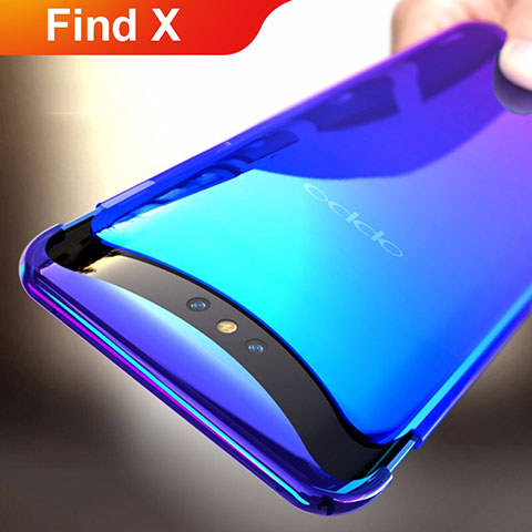 Funda Dura Plastico Rigida Transparente Gradient para Oppo Find X Azul