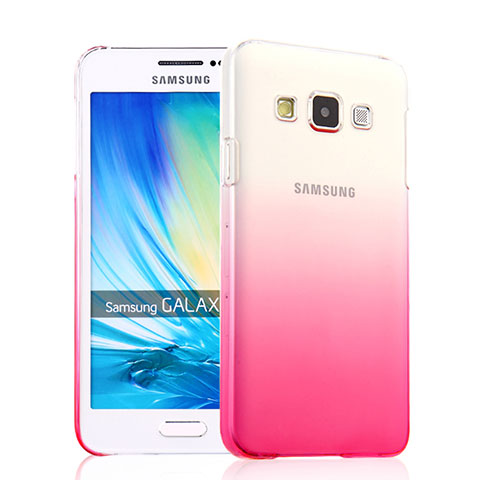 Funda Dura Plastico Rigida Transparente Gradient para Samsung Galaxy A3 SM-300F Rosa