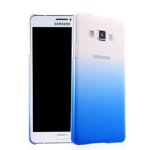 Funda Dura Plastico Rigida Transparente Gradient para Samsung Galaxy A7 SM-A700 Azul