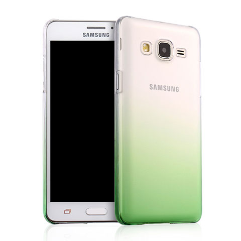 Funda Dura Plastico Rigida Transparente Gradient para Samsung Galaxy On5 Pro Verde