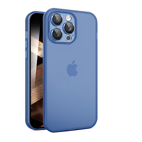 Funda Dura Ultrafina Carcasa Transparente Mate QC para Apple iPhone 14 Pro Azul