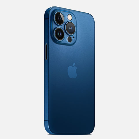 Funda Dura Ultrafina Carcasa Transparente Mate U02 para Apple iPhone 13 Pro Max Azul