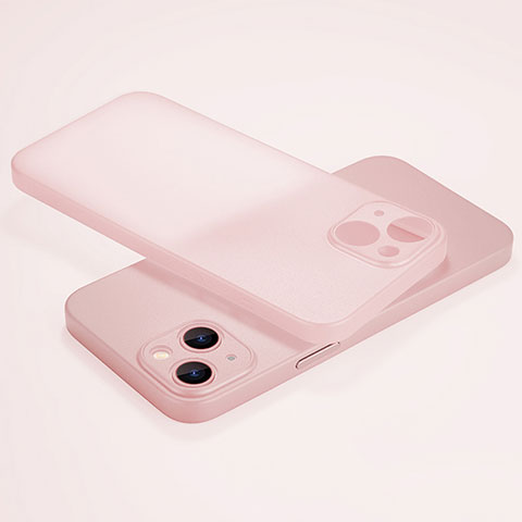 Funda Dura Ultrafina Carcasa Transparente Mate U02 para Apple iPhone 13 Rosa