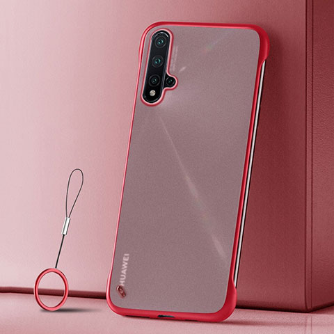 Funda Dura Ultrafina Carcasa Transparente Mate U02 para Huawei Nova 5 Rojo