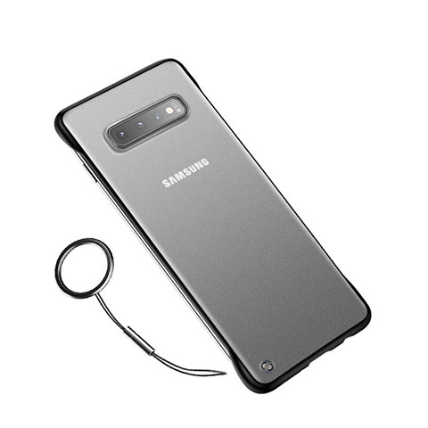 Funda Dura Ultrafina Carcasa Transparente Mate U02 para Samsung Galaxy S10 Negro