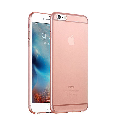 Funda Dura Ultrafina Transparente Mate para Apple iPhone 6 Plus Oro Rosa