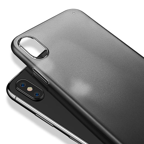 Funda Dura Ultrafina Transparente Mate para Apple iPhone Xs Negro