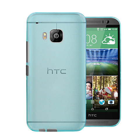 Funda Dura Ultrafina Transparente Mate para HTC One M9 Azul Cielo