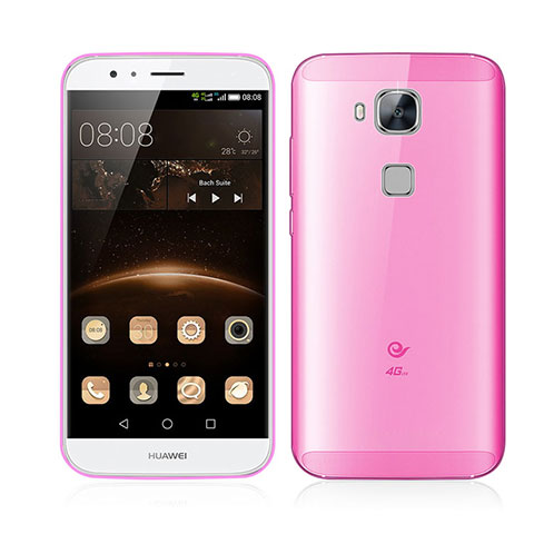 Funda Dura Ultrafina Transparente Mate para Huawei G7 Plus Rosa