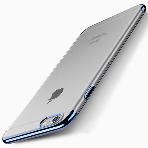 Funda Dura Ultrafina Transparente T01 para Apple iPhone 6 Plus Azul