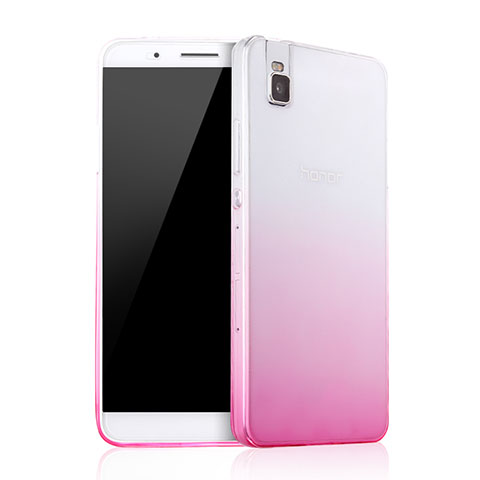 Funda Gel Ultrafina Transparente Gradiente para Huawei Honor 7i shot X Rosa