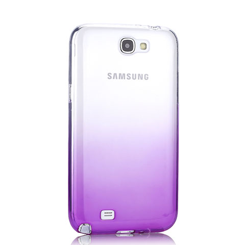 Funda Gel Ultrafina Transparente Gradiente para Samsung Galaxy Note 2 N7100 N7105 Morado