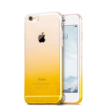 Funda Gel Ultrafina Transparente Gradiente Z01 para Apple iPhone 6 Plus Amarillo