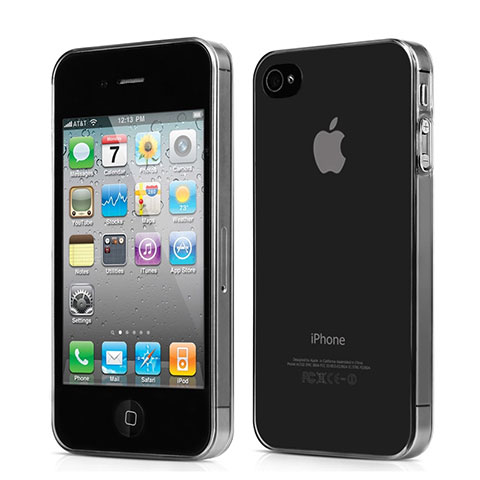 Funda Gel Ultrafina Transparente para Apple iPhone 4 Gris