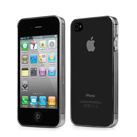 Funda Gel Ultrafina Transparente para Apple iPhone 4S Gris