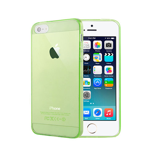 Funda Gel Ultrafina Transparente para Apple iPhone 5 Verde